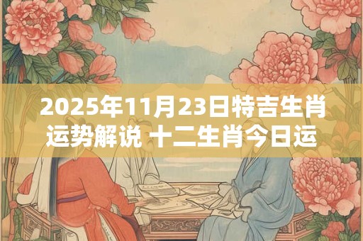 2025年11月23日特吉生肖运势解说 十二生肖今日运势