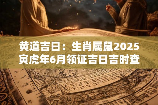 黄道吉日：生肖属鼠2025寅虎年6月领证吉日吉时查询