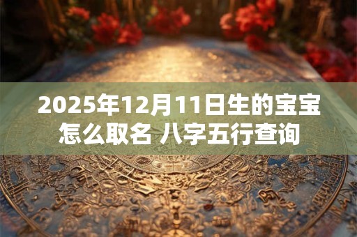 2025年12月11日生的宝宝怎么取名 八字五行查询