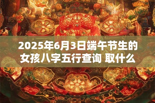 2026年6月3日端午节生的女孩八字五行查询 取什么名字吉利