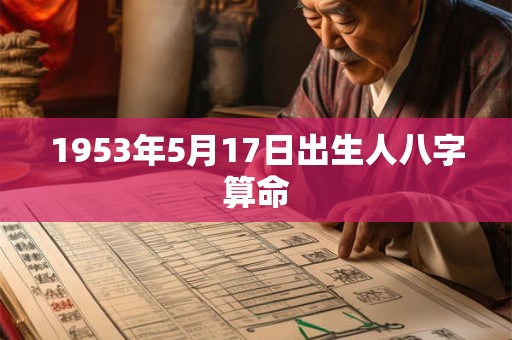 1953年5月17日出生人八字算命