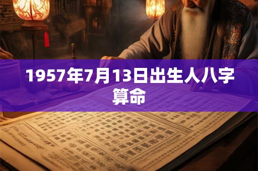 1957年7月13日出生人八字算命