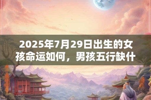 2025年7月29日出生的女孩命运如何，男孩五行缺什么
