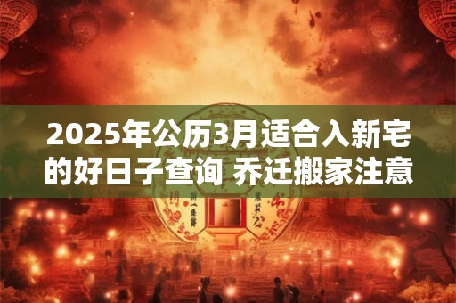 2025年公历3月适合入新宅的好日子查询 乔迁搬家注意讲究