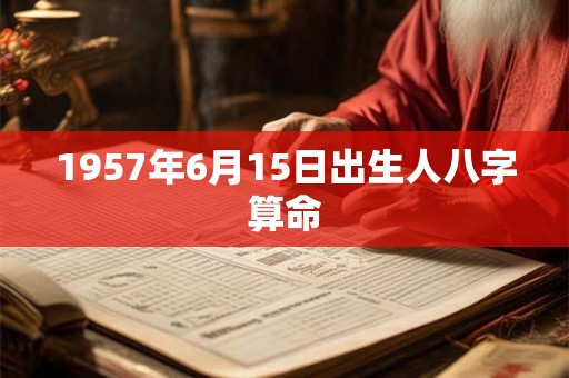 1957年6月15日出生人八字算命