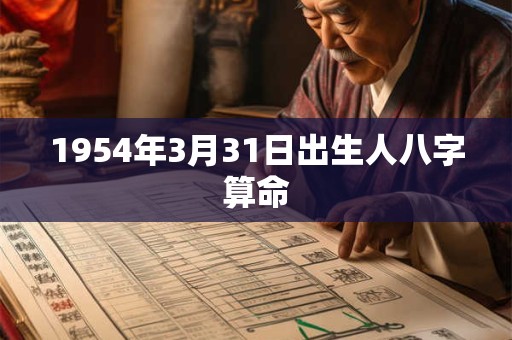1954年3月31日出生人八字算命