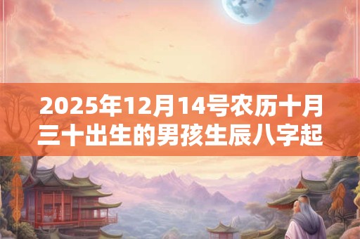 2025年12月14号农历十月三十出生的男孩生辰八字起名