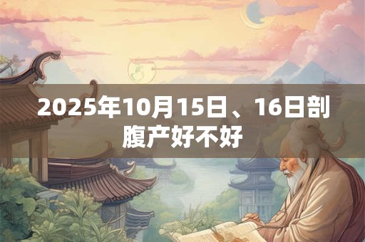 2025年10月15日、16日剖腹产好不好
