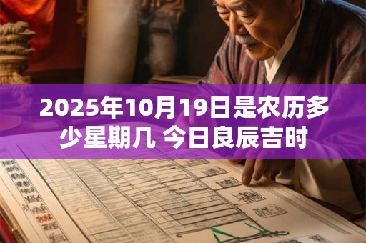 2025年10月19日是农历多少星期几 今日良辰吉时