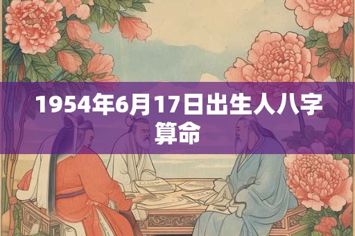 1954年6月17日出生人八字算命 1954年6月17日出生人八字算命