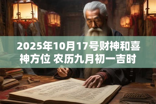 2025年10月17号财神和喜神方位 农历九月初一吉时查询