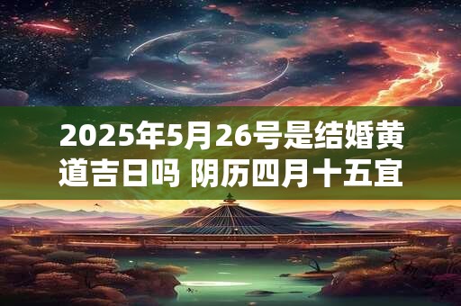 2025年5月26号是结婚黄道吉日吗 阴历四月十五宜嫁娶吗
