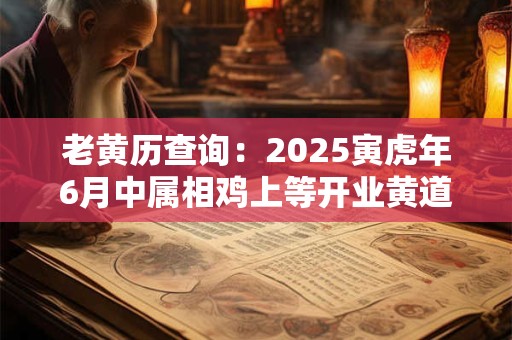 老黄历查询：2025寅虎年6月中属相鸡上等开业黄道吉日一览