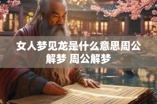 女人梦见龙是什么意思周公解梦 周公解梦