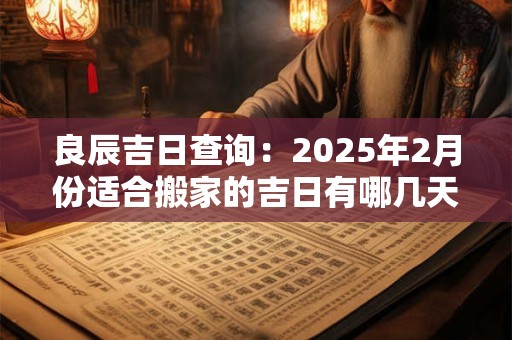 良辰吉日查询：2025年2月份适合搬家的吉日有哪几天？