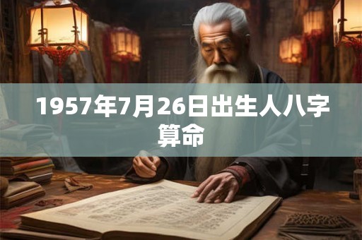 1957年7月26日出生人八字算命