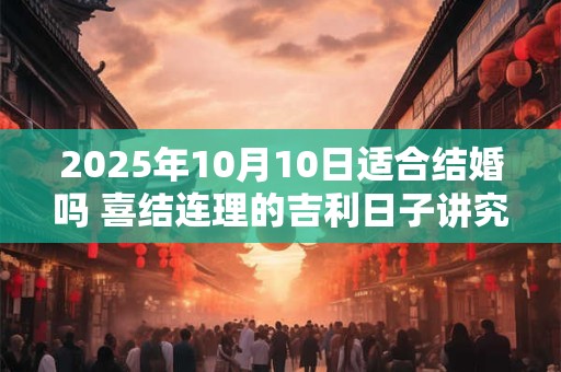 详细阅读:2025年10月10日适合结婚吗 喜结连理的吉利日子讲究 2025年10月10日适合结婚吗 喜结连理的吉利日子讲究