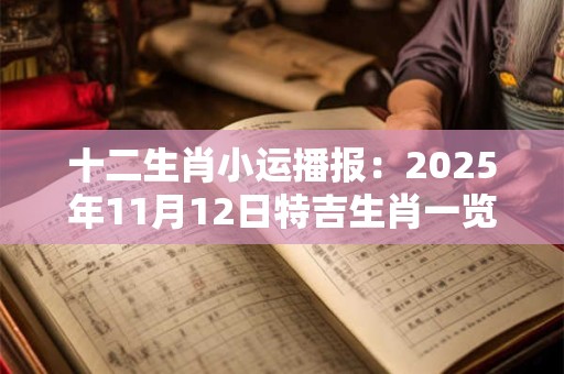 十二生肖小运播报：2025年11月12日特吉生肖一览表
