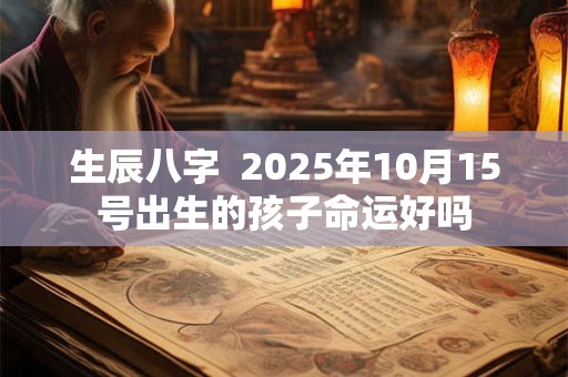 生辰八字  2025年10月15号出生的孩子命运好吗
