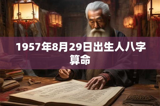 1957年8月29日出生人八字算命