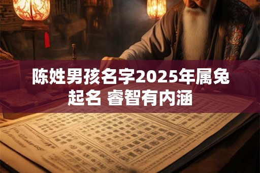 陈姓男孩名字2025年属兔起名 睿智有内涵