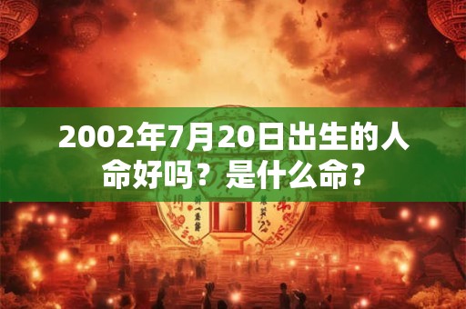 2002年7月20日出生的人命好吗？是什么命？