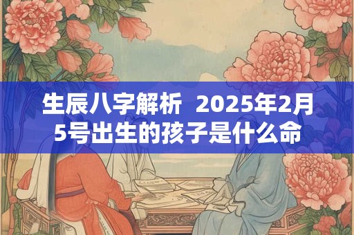 生辰八字解析  2025年2月5号出生的孩子是什么命
