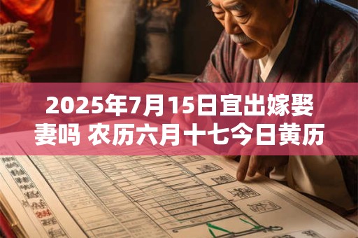 2025年7月15日宜出嫁娶妻吗 农历六月十七今日黄历