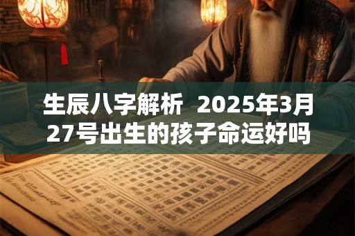 生辰八字解析  2025年3月27号出生的孩子命运好吗
