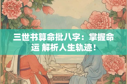 三世书算命批八字:掌握命运 解析人生轨迹! 三世书算命批八字:掌握命运 解析人生轨迹!