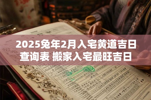 2025兔年2月入宅黄道吉日查询表 搬家入宅最旺吉日