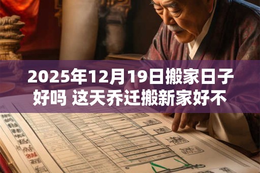 2025年12月19日搬家日子好吗 这天乔迁搬新家好不好