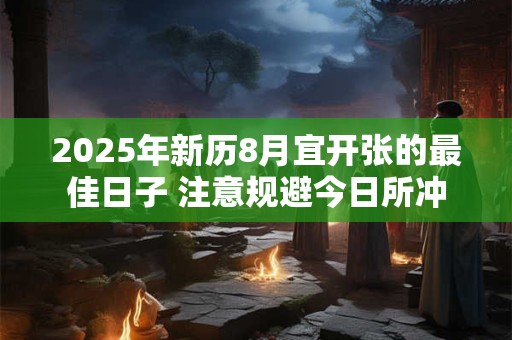 2025年新历8月宜开张的最佳日子 注意规避今日所冲