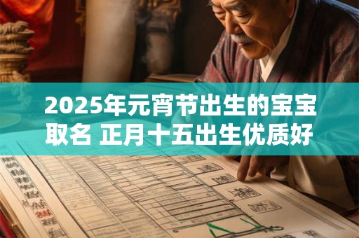 2025年元宵节出生的宝宝取名 正月十五出生优质好听的名字