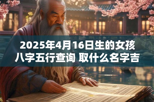 2025年4月16日生的女孩八字五行查询 取什么名字吉利