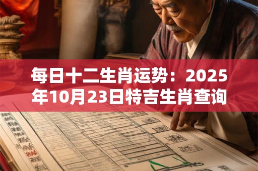 每日十二生肖运势：2025年10月23日特吉生肖查询