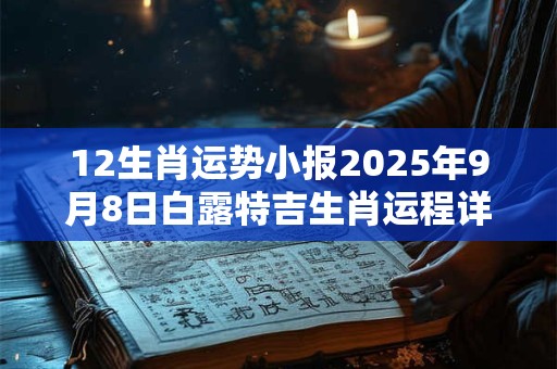 12生肖运势小报2025年9月8日白露特吉生肖运程详情