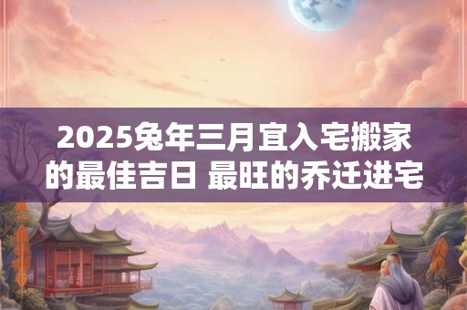 2025兔年三月宜入宅搬家的最佳吉日 最旺的乔迁进宅日子