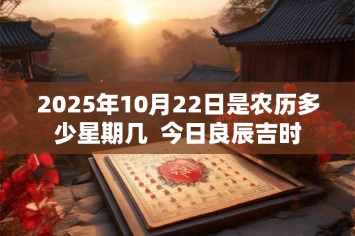 2025年10月22日是农历多少星期几  今日良辰吉时
