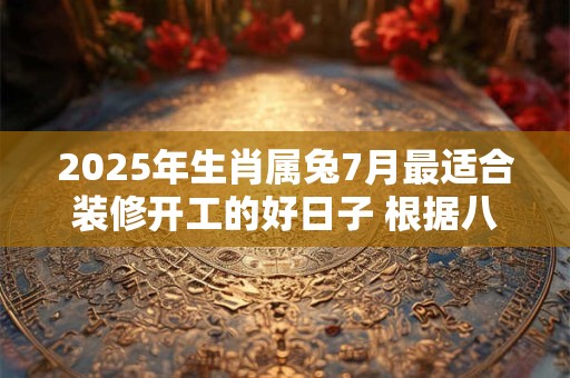 详细阅读:2025年生肖属兔7月最适合装修开工的好日子 根据八字查询 2025年生肖属兔7月最适合装修开工的好日子 根据八字查询