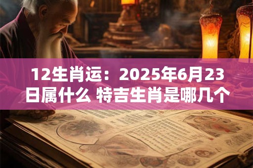 12生肖运：2025年6月23日属什么 特吉生肖是哪几个