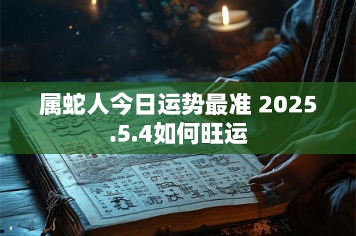属蛇人今日运势最准 2025.5.4如何旺运