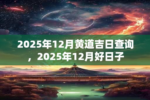 2025年12月黄道吉日查询，2025年12月好日子