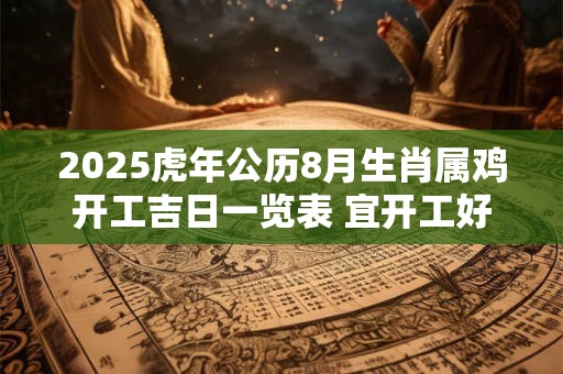 2025虎年公历8月生肖属鸡开工吉日一览表 宜开工好日子