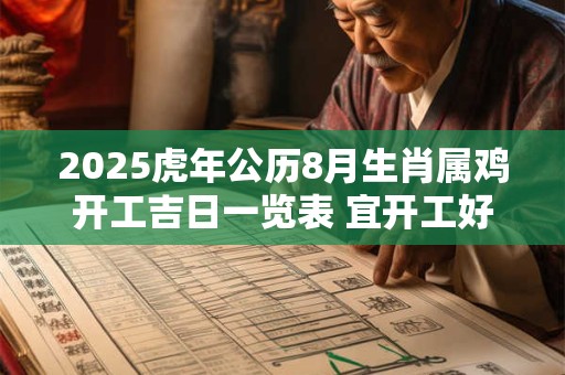 2025虎年公历8月生肖属鸡开工吉日一览表 宜开工好日子