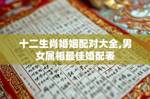 十二生肖婚姻配对大全,男女属相最佳婚配表