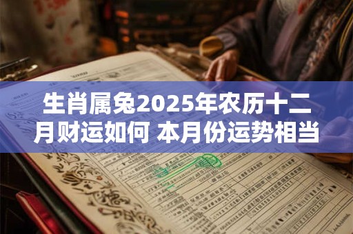 生肖属兔2026年农历十二月财运如何 本月份运势相当稳定