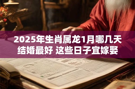 2025年生肖属龙1月哪几天结婚最好 这些日子宜嫁娶 2025年生肖属龙1月哪几天结婚最好 这些日子宜嫁娶