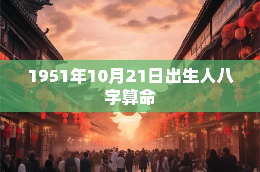 1951年10月21日出生人八字算命