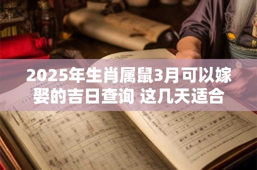 2025年生肖属鼠3月可以嫁娶的吉日查询 这几天适合结婚